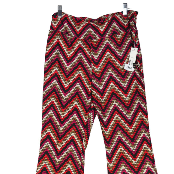 NEW Lounge Pants Womens M Juniors L Chevron 70's 80's Boho High Rise Flare Leg - Picture 2 of 8